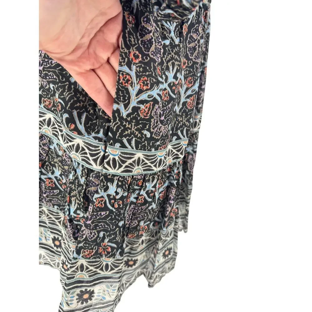Sea New York Boho Floral Dress Size XL - Designer Mixed Print Cotton Dress - Picture 6 of 14
